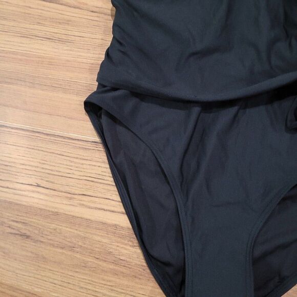 Birdsong Slimming Wrap Underwire One-Piece Swimsuit, Black, 14, 42C 40D 38E NEW - Picture 10 of 16